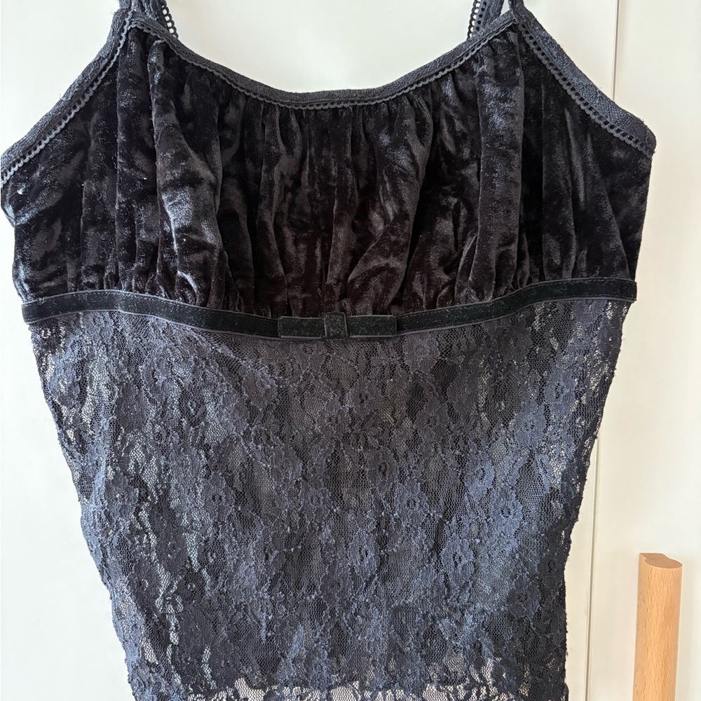 Black Velvet and Lace Camisole